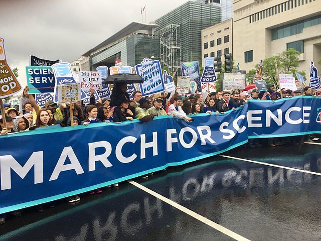 March for Science Participants braving the rain to support science